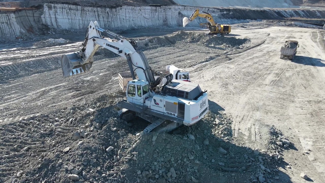 Caterpillar 6015B & Liebherr 984 Excavators Working On The Depths Of A Mine - Sotiriadis/Labrianidis