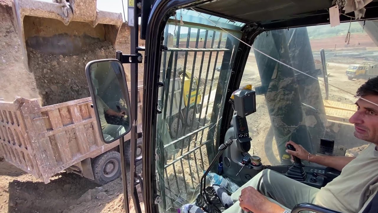 Caterpillar 385C Excavator Loading Overburden On Mercedes & MAN Trucks - Ektor Epe